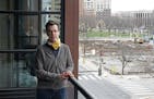 Gail's column for Inspired section features healthy food advocate Greg Pavett, founder of Humanity Alliance. (Old Drake Hotel in background, has somet
