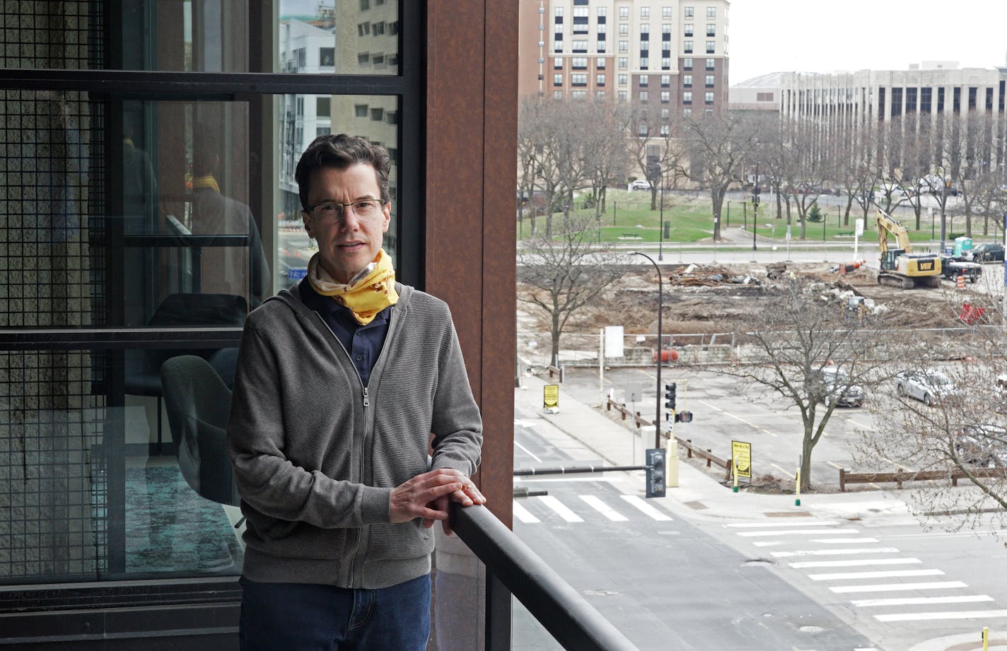 Gail's column for Inspired section features healthy food advocate Greg Pavett, founder of Humanity Alliance. (Old Drake Hotel in background, has something to do with his story.) brian.peterson@startribune.com
Minneapolis, MN Wednesday, April 29, 2020