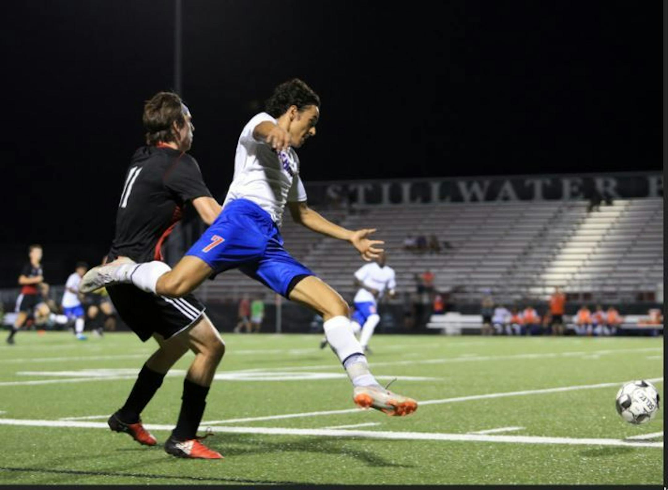 Senior Ty Benjaafar (7) of Minneapolis Washburn competed for the ball in the game against Stillwater on Sept. 15.