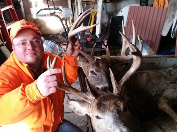 Dan Bartelt and the two bucks he claimed this past weekend.