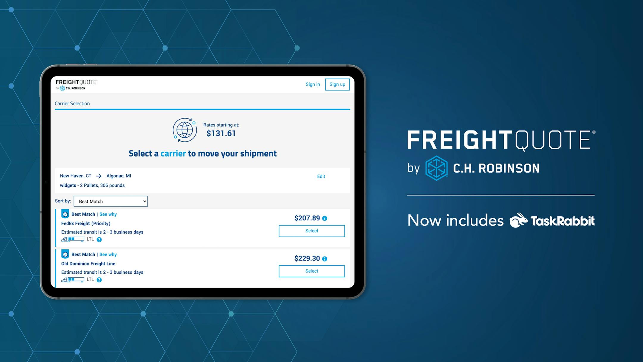 C.H. Robinson is rolling out enhancements to its Freightquote service for small businesses.