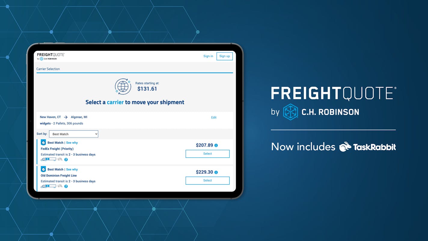 C.H. Robinson is rolling out enhancements to its Freightquote service for small businesses.