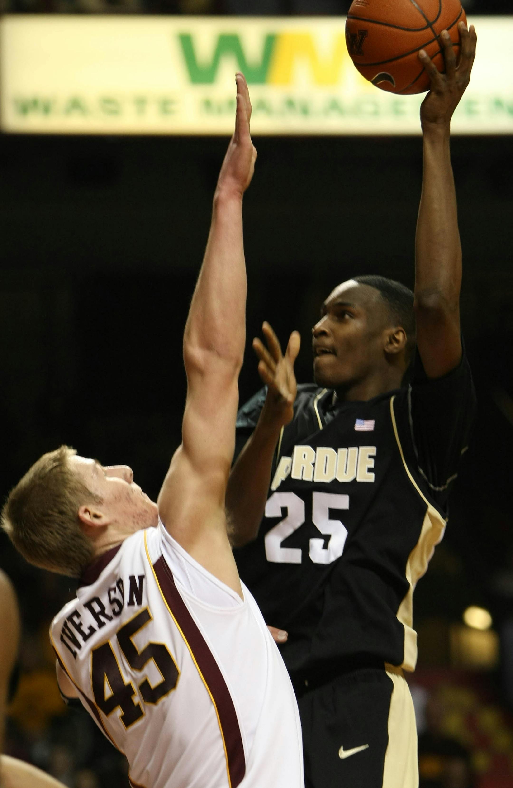 Purdue's JaJuan Johnson went up for a basket