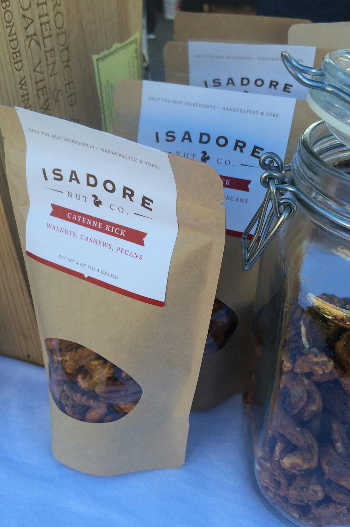 Nut products from Tasya Kelen of Isadore Nut Co. at the Heat Up Your Life event.