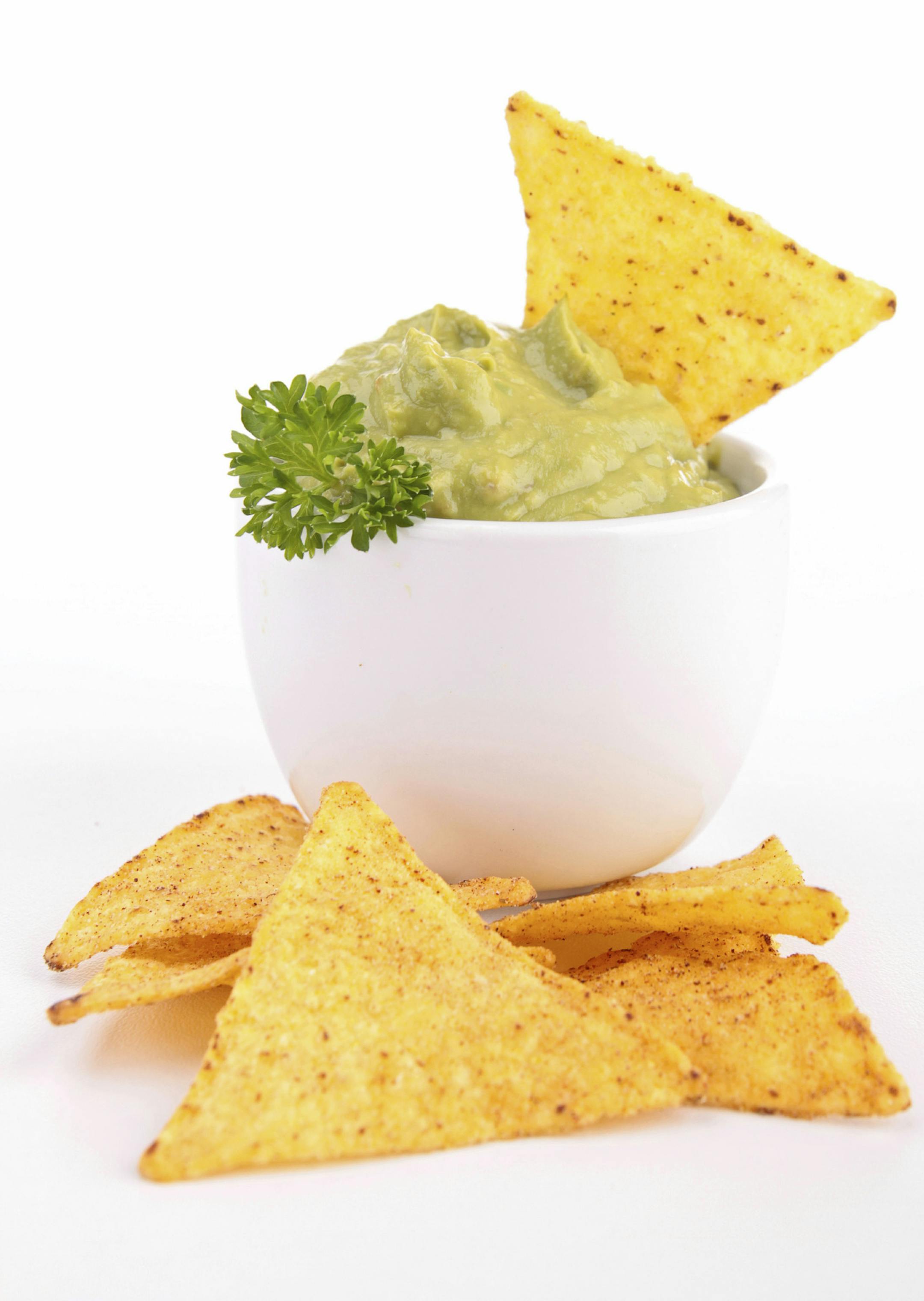 guacamole and tortilla chip