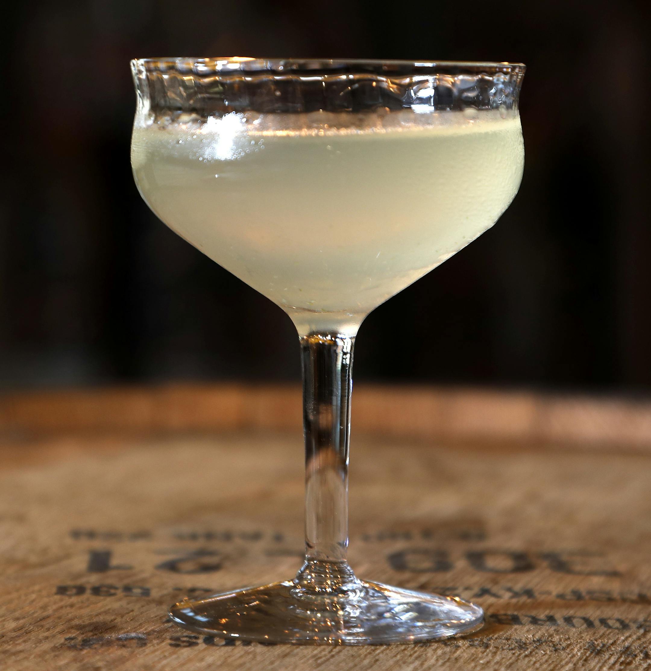 Professionalism. Boreal Juniper Gin, Lake Superior Vodka, lemongrass Riesling syrup, snap peas and tarragon at Vikre Distillery in the Canal Park area of Duluth. ] CARLOS GONZALEZ cgonzalez@startribune.com - June 4, 2016, Duluth, MN, Taste Section Story Food, Coffee, Drinks, Bars and Restaurants of the Duluth Area