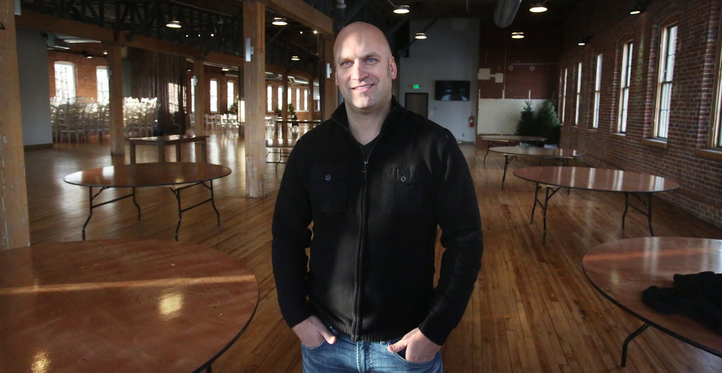 Judd Sather, the JX Event Venue owner, at the 42,000 square-foot event venue Wednesday, Dec. 21, 2016, in Stillwater, MN.] (DAVID JOLES STARTRIBUNE)djoles@startribune.com A big former shoe factory in Stillwater has been remodeled into one of Minnesota's largest event venues. The JX Event Venue has brought life back to the 42,000 square-foot building-- 14,000-square-feet per floor, bringing lights and people back to a somewhat-dark portion of downtown Stillwater.**Judd Sather,cq