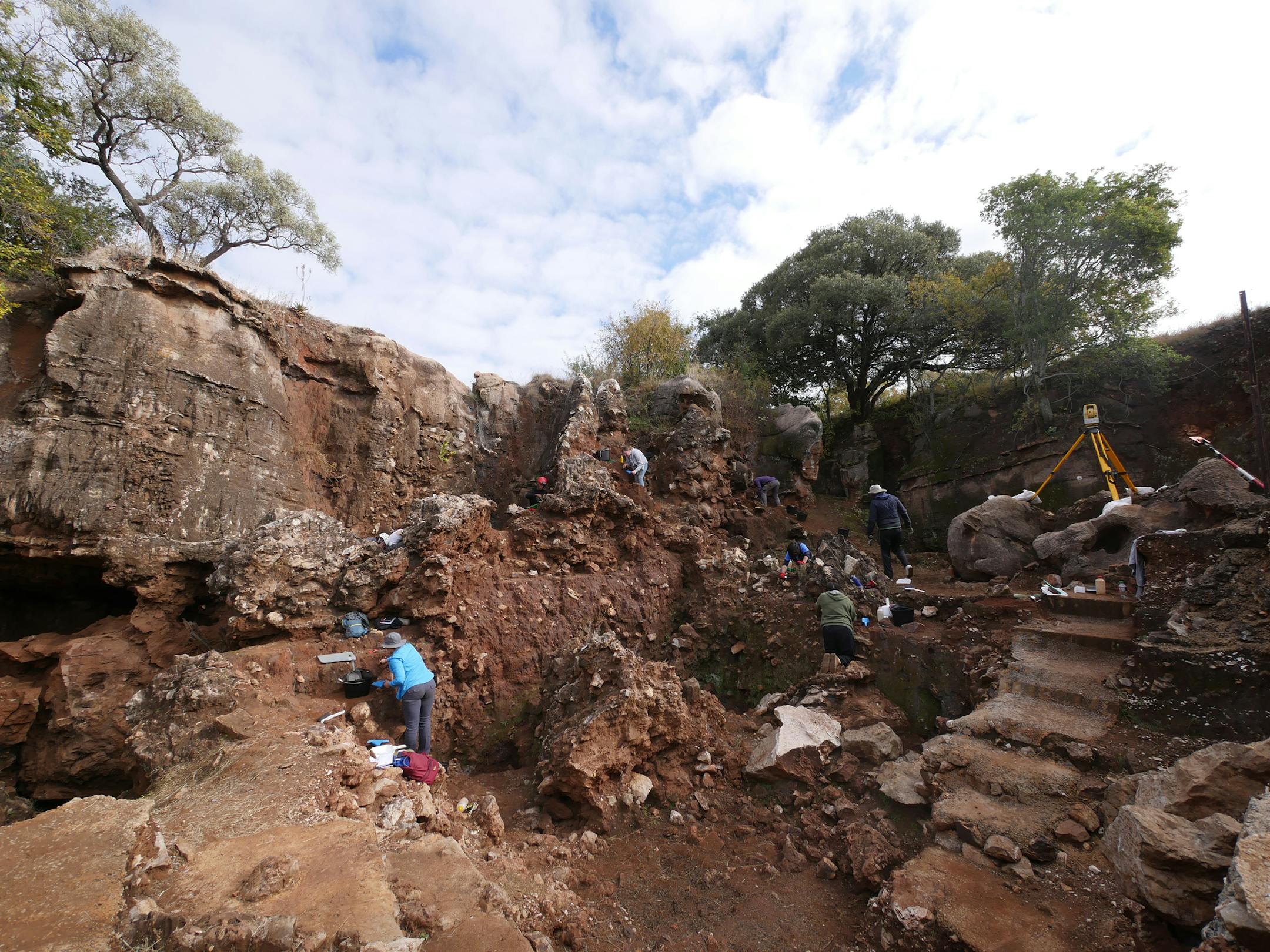 In an undated image provided by LaTrobe University, Melbourne, the Drimolen cave in the so-called Cradle of Humankind, in South Africa. A skull found in a South African cave suggests that the species went through a process of microevolution during a chaotic environmental shift. (LaTrobe University, Melbourne via The New York Times) -- NO SALES; FOR EDITORIAL USE ONLY WITH NYT STORY SCI SKULL CLIMATE BY NICHOLAS ST. FLEUR FOR NOV. 16, 2020. ALL OTHER USE PROHIBITED. --