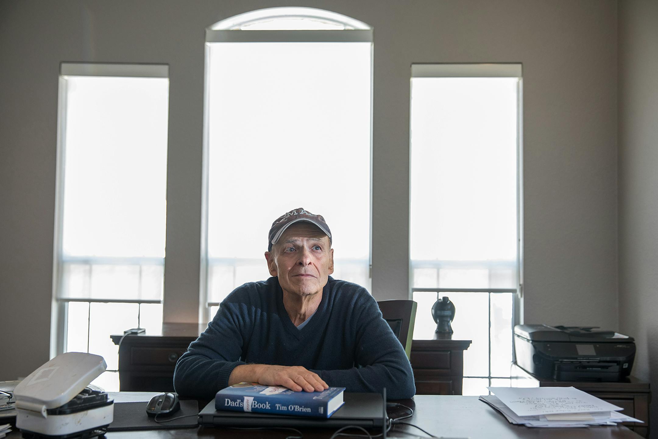 Minnesota native and author Tim O'Brien photographed at his home in Austin, Texas.