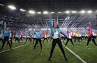 Dancers performed Sunday during the halftime show headlined by Justin Timberlake during Super Bowl LII at U.S> Bank Stadium in Minneapolis. ] Carlos G