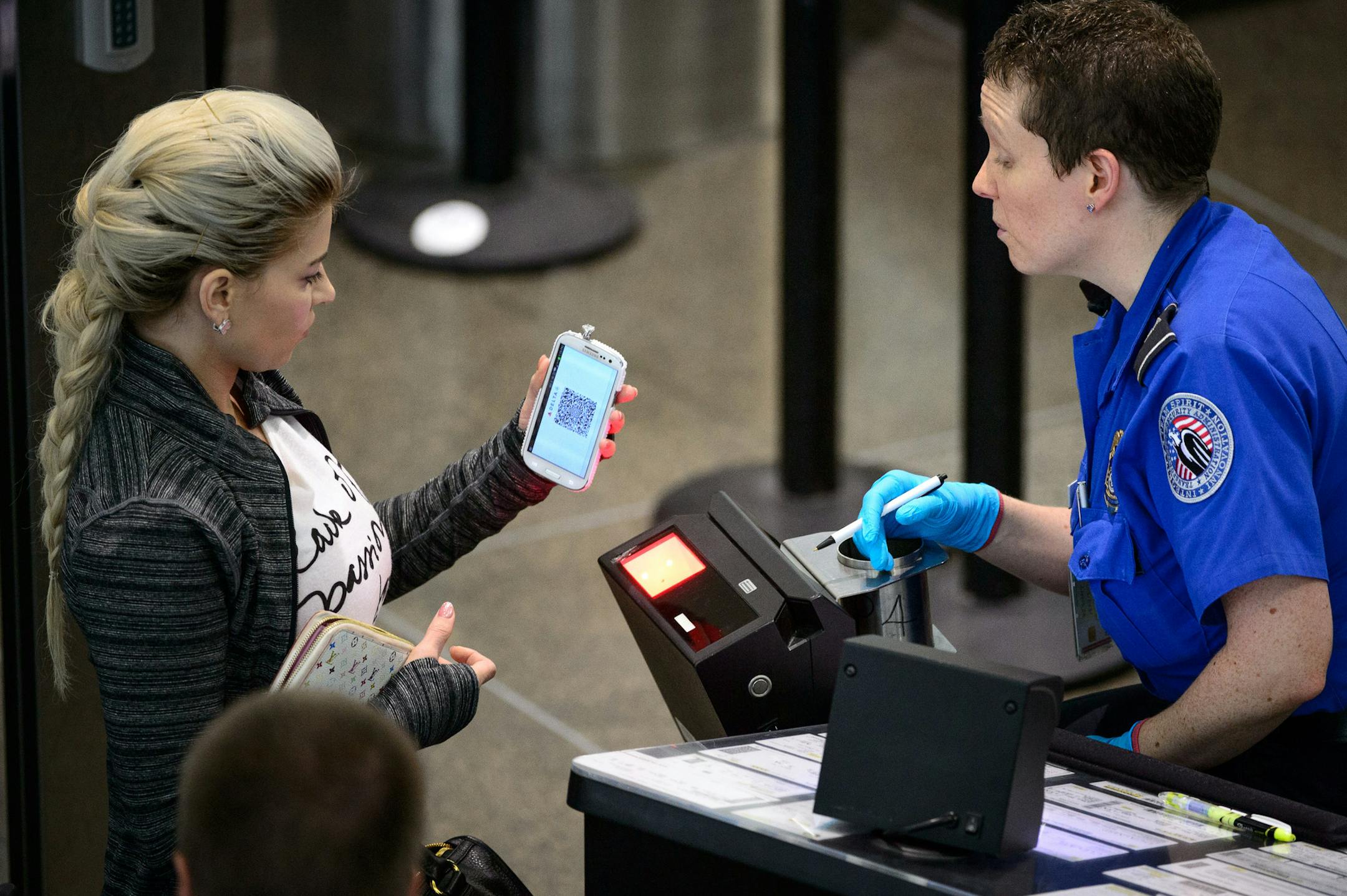 This week the FAA is expected to relax the ban of some types of personal electronic devices on airplanes so fliers won't be restricted to using their devices only in the terminal where many use them to check into their flights or on the ground. Monday, September 23, 2013 ] GLEN STUBBE * gstubbe@startribune.com