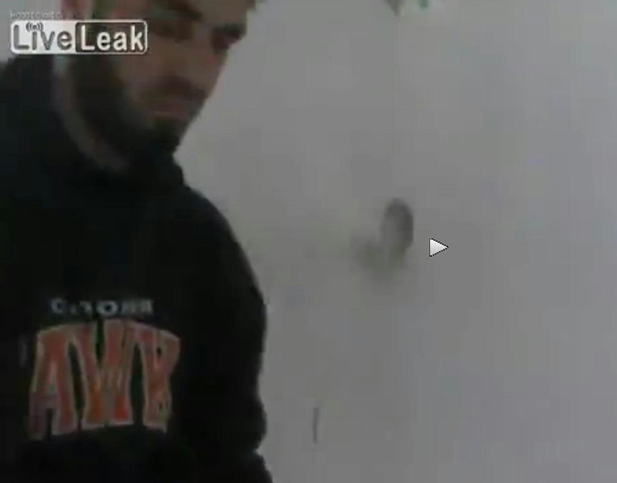 This Syrian sniper recorded in a video has an interesting choice of work clothing, namely a Robbinsdale Cooper High School sweatshirt.