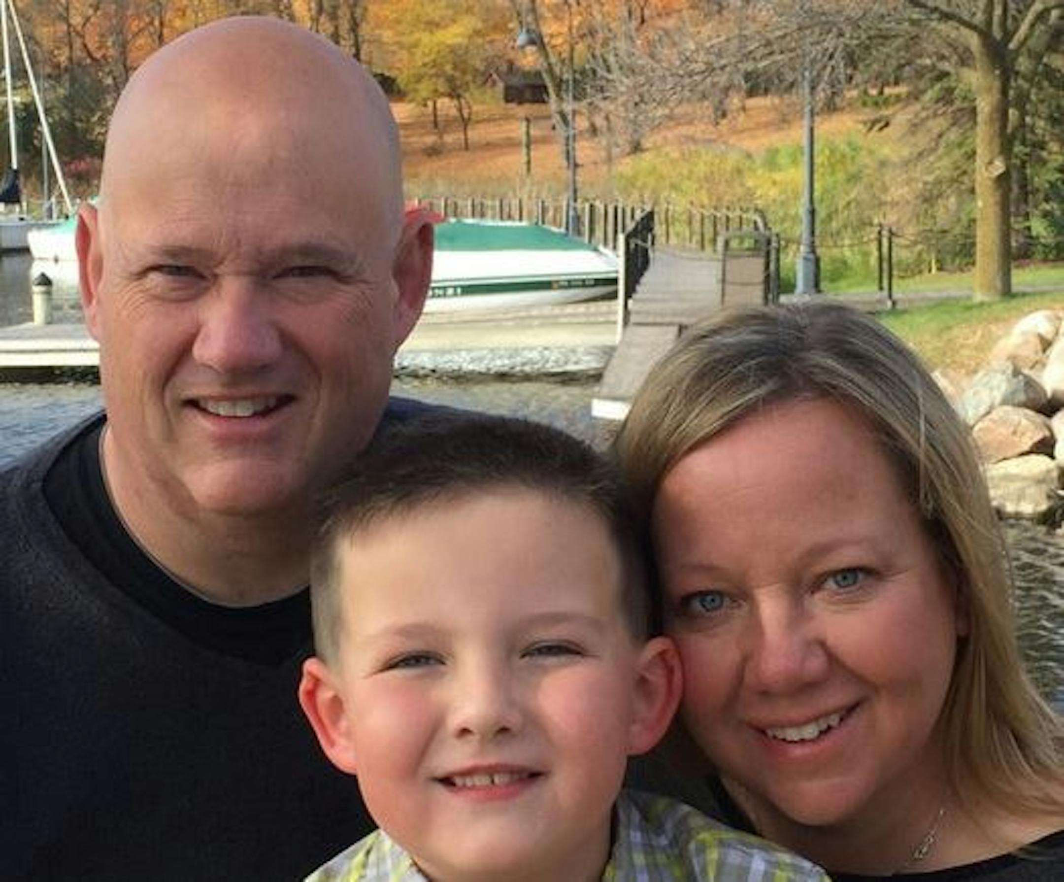 Wayzata Police Officer Bill Mathews with wife Shawn and son Wyatt.