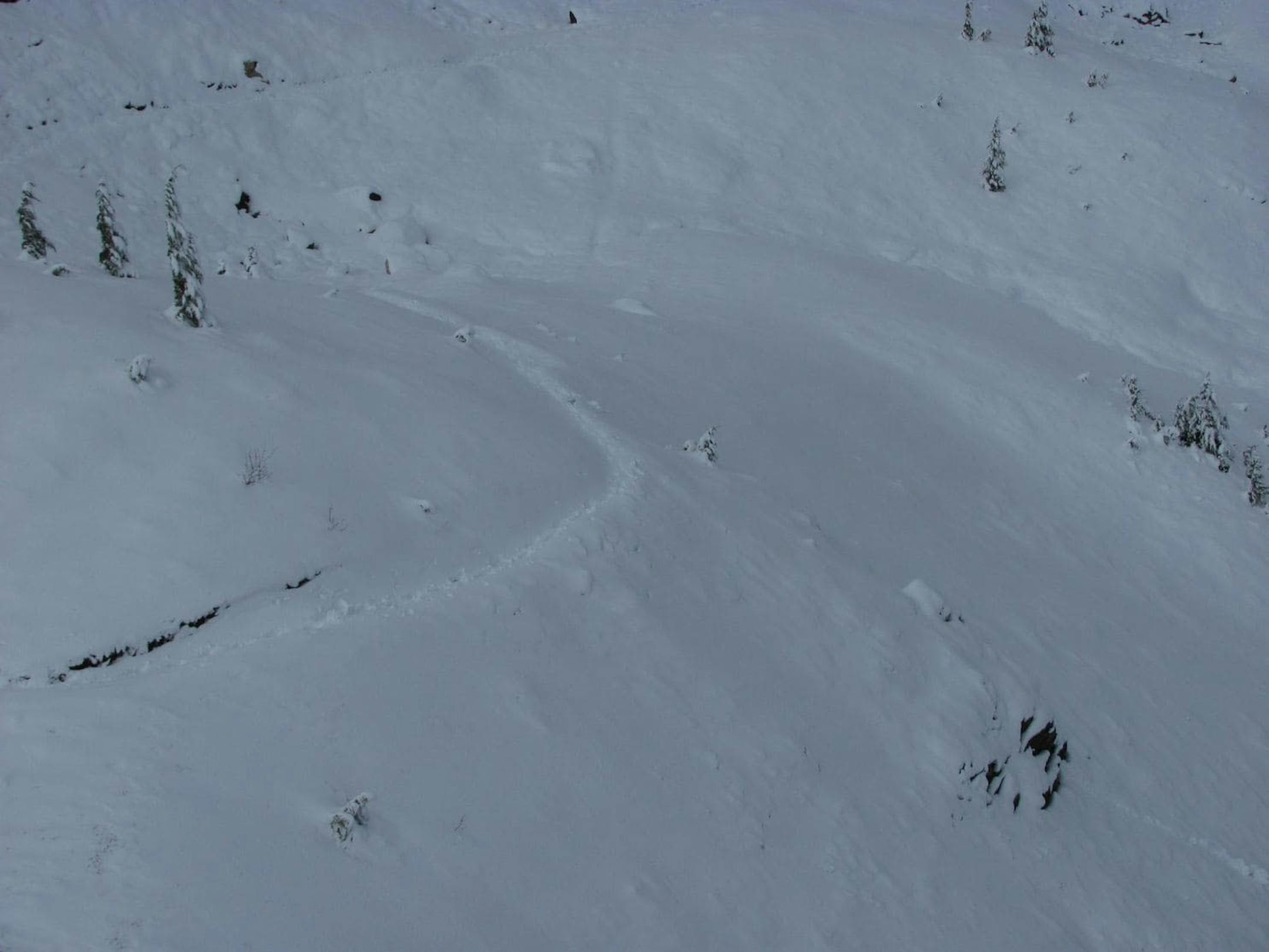 A rescue helicopter located Groene after spotting her footprints in the snow. MUST CREDIT: Snohomish County Helicopter Rescue Team.