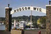 The Hudson Pier sign Friday, Sept. 26, 2014, in Hudson, WI.