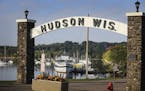 The Hudson Pier sign Friday, Sept. 26, 2014, in Hudson, WI.