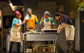 Reza Salazer, John Earl Jelks, Dame Jasmine Hughes and Andrew Veenstra in "Floyd's" at the Guthrie Theater.