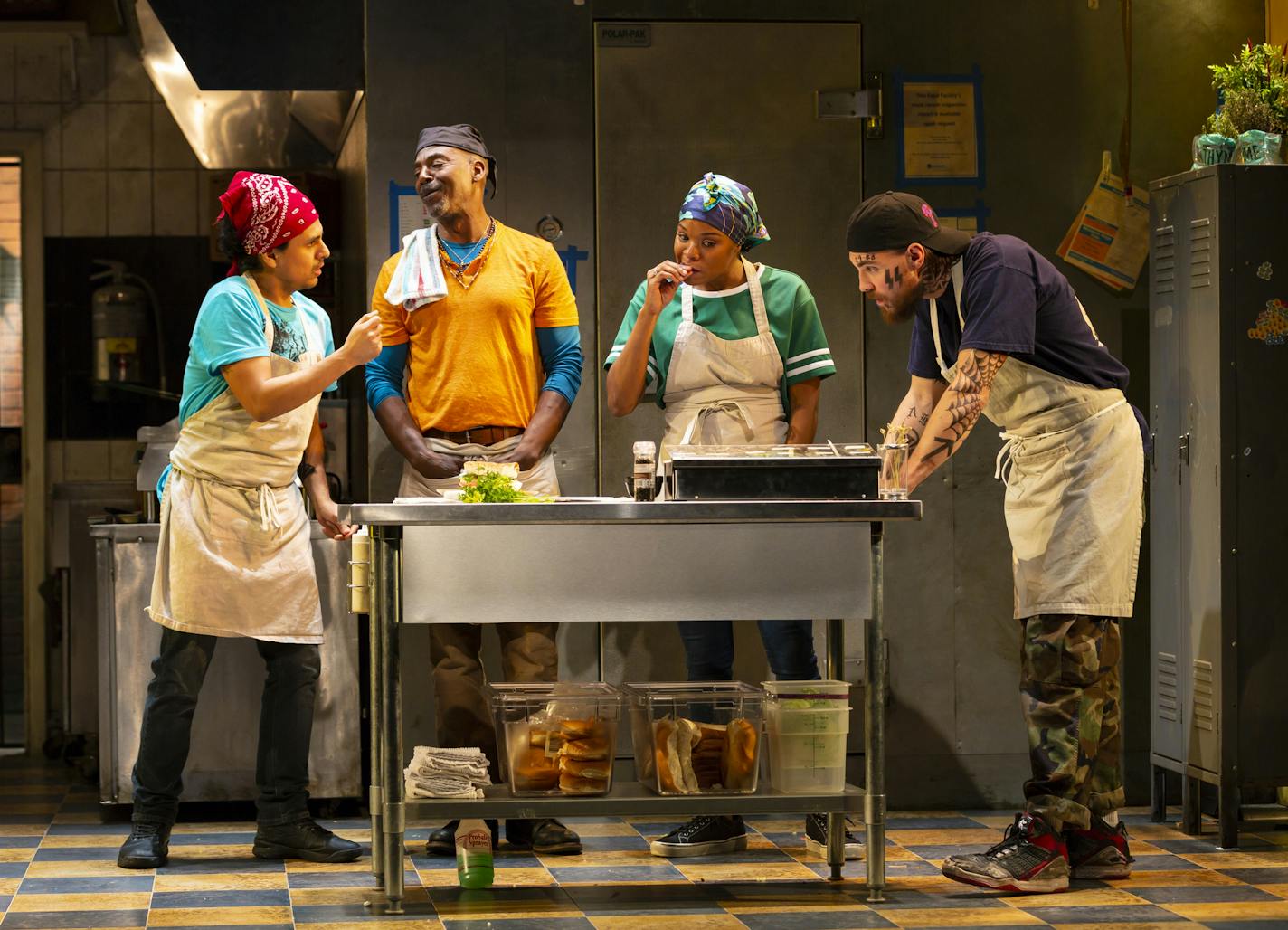 Reza Salazer, John Earl Jelks, Dame Jasmine Hughes and Andrew Veenstra in "Floyd's" at the Guthrie Theater.