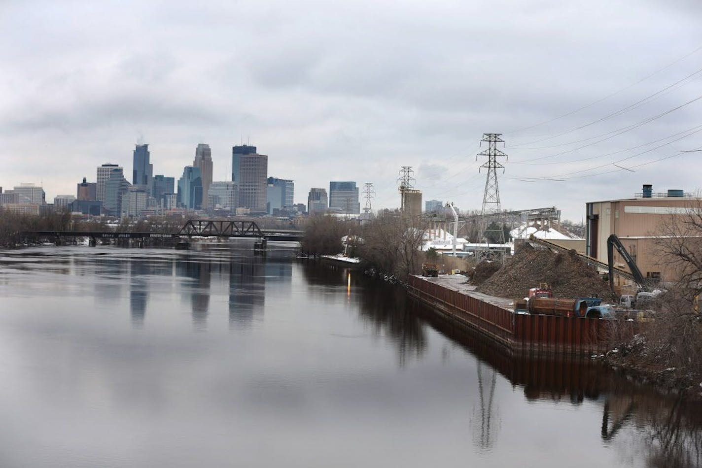 The Northern Metals Recycling facility, located on the Mississippi River just south of the Lowry Avenue Bridge in Minneapolis.