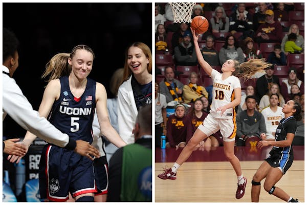 Neither Paige Bueckers, left, nor Mara Braun controls where they will play in the WNBA. Both would love to wind up with the Lynx franchise that meant 