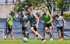 Minnesota United's Robin Lod moved with the ball during the team's full training session on June 17, the first since the coronavirus pandemic shutdown