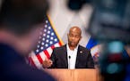 Rep. Cedrick Frazier (DFL-New Hope) spoke during a May news conference regarding new police reform proposals. 