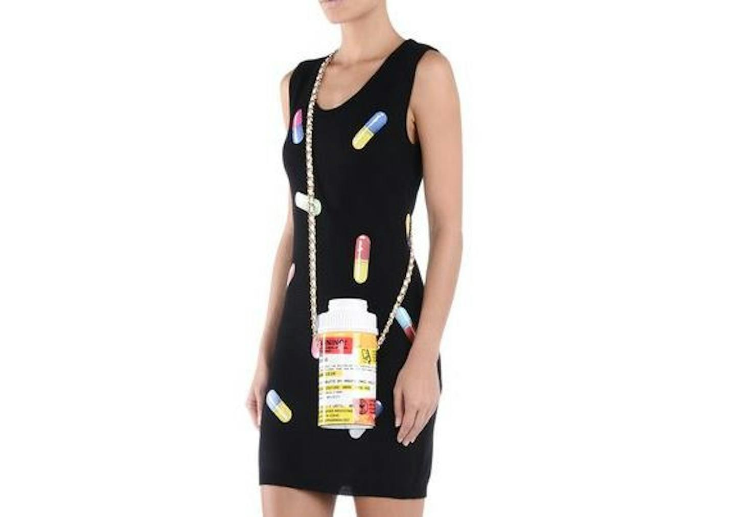 Moschino pill best sale bottle bag