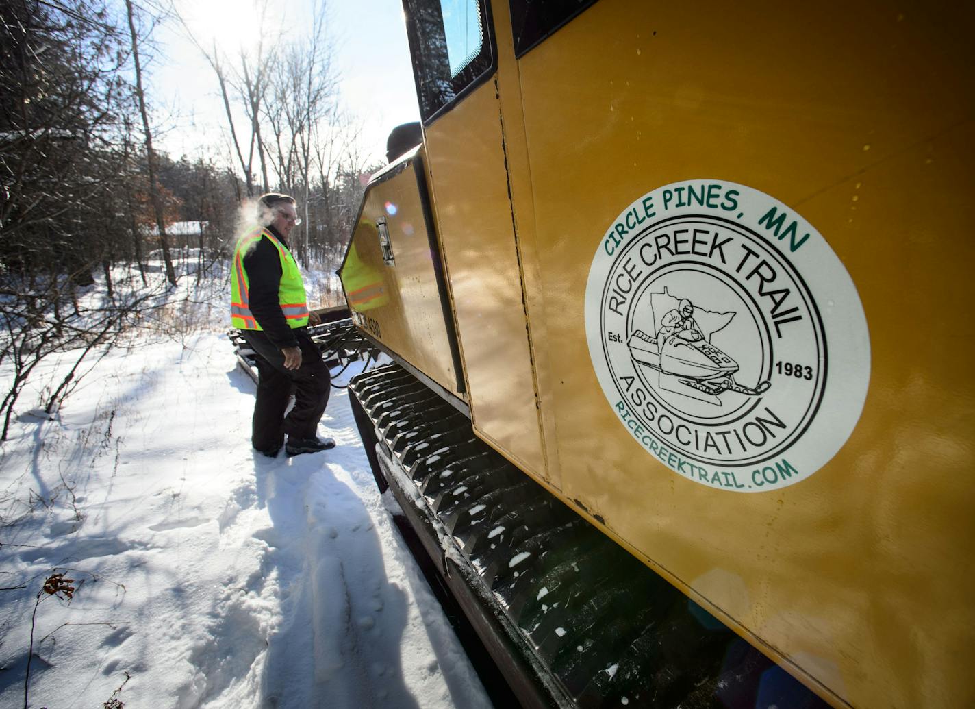 Club president Bill Prinsen, checked the drag along Lake Drive NE in Lino Lakes. The Rice Creek Trail Association grooms more than 70 miles of trails in the Circle Pines/Lino Lakes area. Thursday, December 12, 2013 ] GLEN STUBBE * gstubbe@startribune.com ORG XMIT: MIN1312121725140705