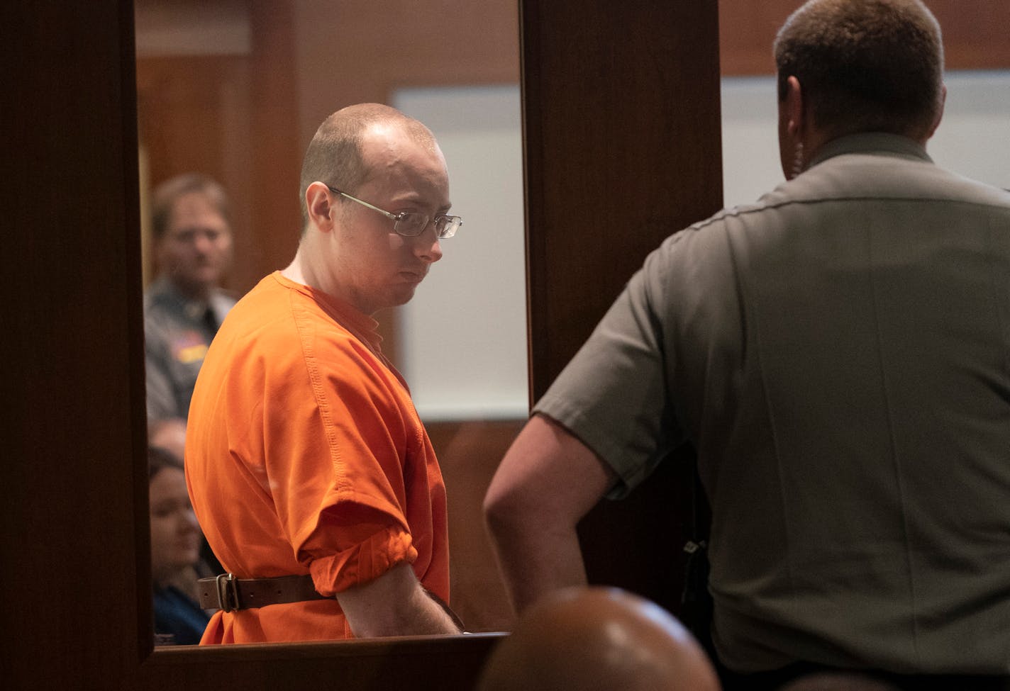 Jake Patterson walked into court for his sentencing in the murder of James and Denise Closs at the Barron County Justice Center in Barron, Wis., on Friday, May 24, 2019.