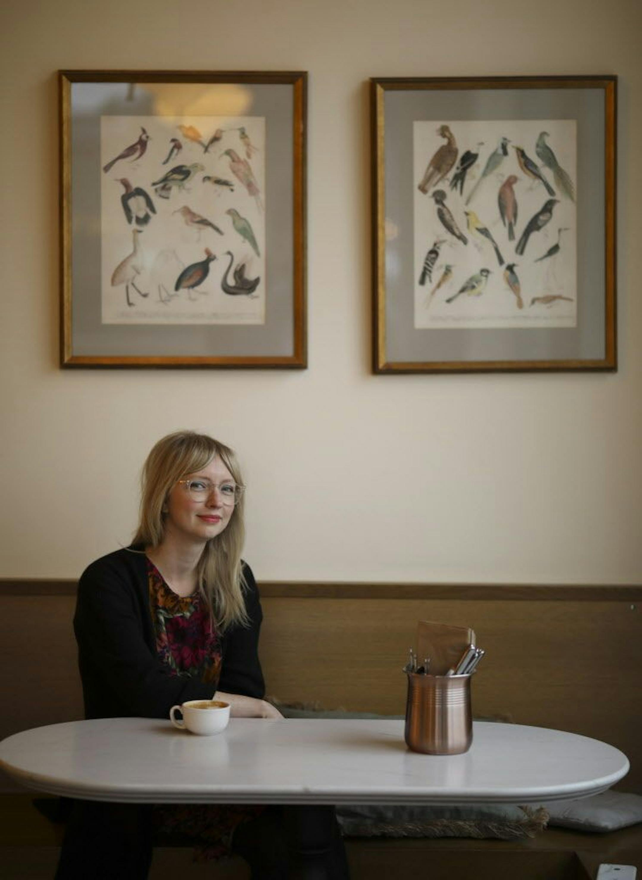 Abby Jensen in The Lynhall, the informal eatery that opened earlier this year that she designed.