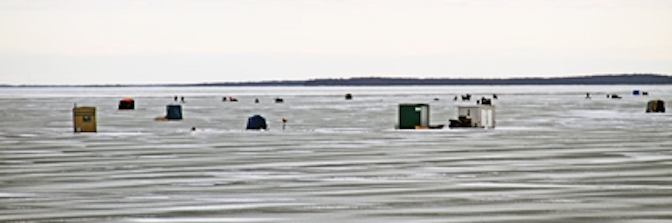 Near Garrison there are tons of shelters out on the ice