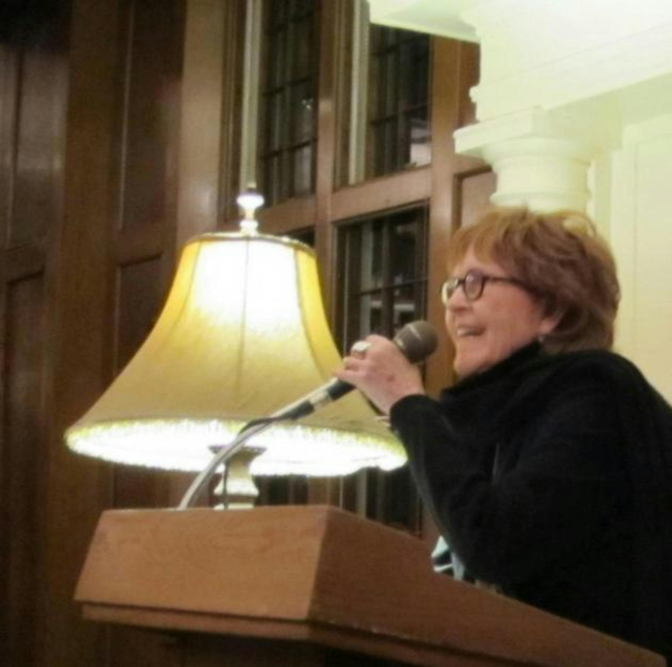 They were all here to see this woman, Carol Connolly, St. Paul's poet laureate, as well as the writers she invited to read five days before Christmas.