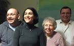 In this photo provided by The Washington Post, from left, Jason Rezaian, his wife Yeganeh Salehi, his mother Mary Rezaian, and brother Ali Rezaian pos