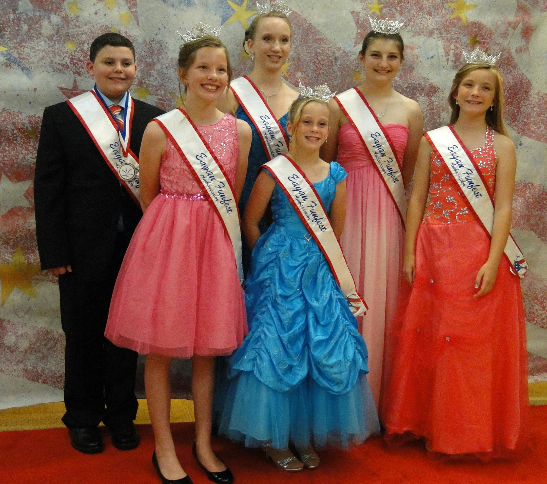 Left to right, the Eagan Funfest Ambassadors: Reece Peters, Mia Eisenberg, Kari Giles, Payton Greenlee, Avery Ward and Hanna Olson.