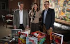 Adam Lerner left CEO, Margaret Thomas CFO, and Andy Cummings Editor in chief at Lerner Books Monday October 30,2017 in Minneapolis , MN. ] JERRY HOLT 