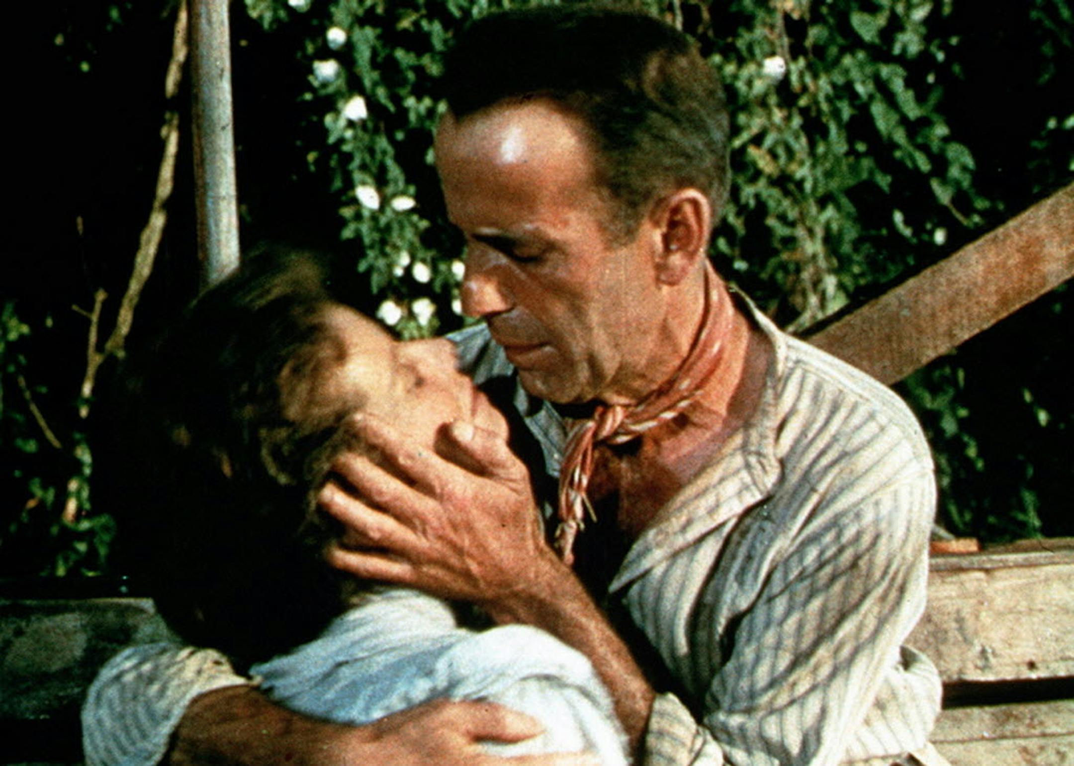 Humphrey Bogart and Katharine Hepburn star in the 1951 film The African Queen.