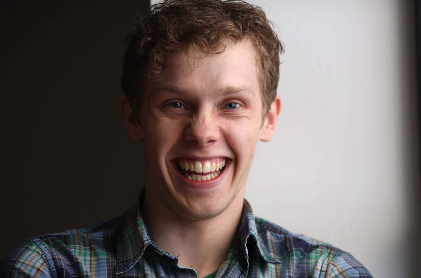 Actor Tyler Michaels. ] (KYNDELL HARKNESS/STAR TRIBUNE) kyndell.harkness@startribune.com Tyler Michaels in his apartment building on his one day off a week in St. Paul, Min., Monday April 14, 2014.