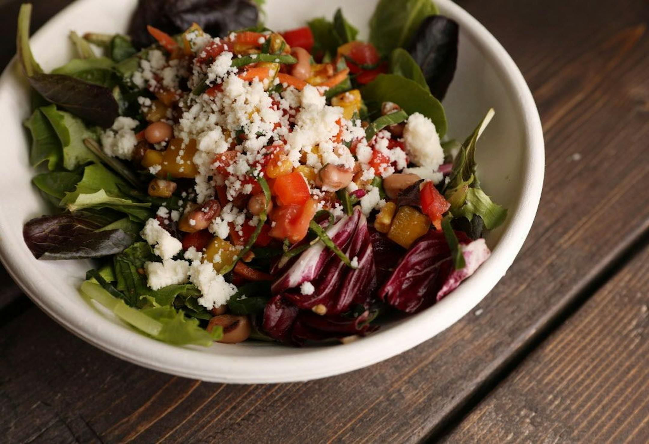 Pictured is the the Roots for the Home Team all nations salad taken during a sneak preview of the new food concepts being unveiled at Target Field.