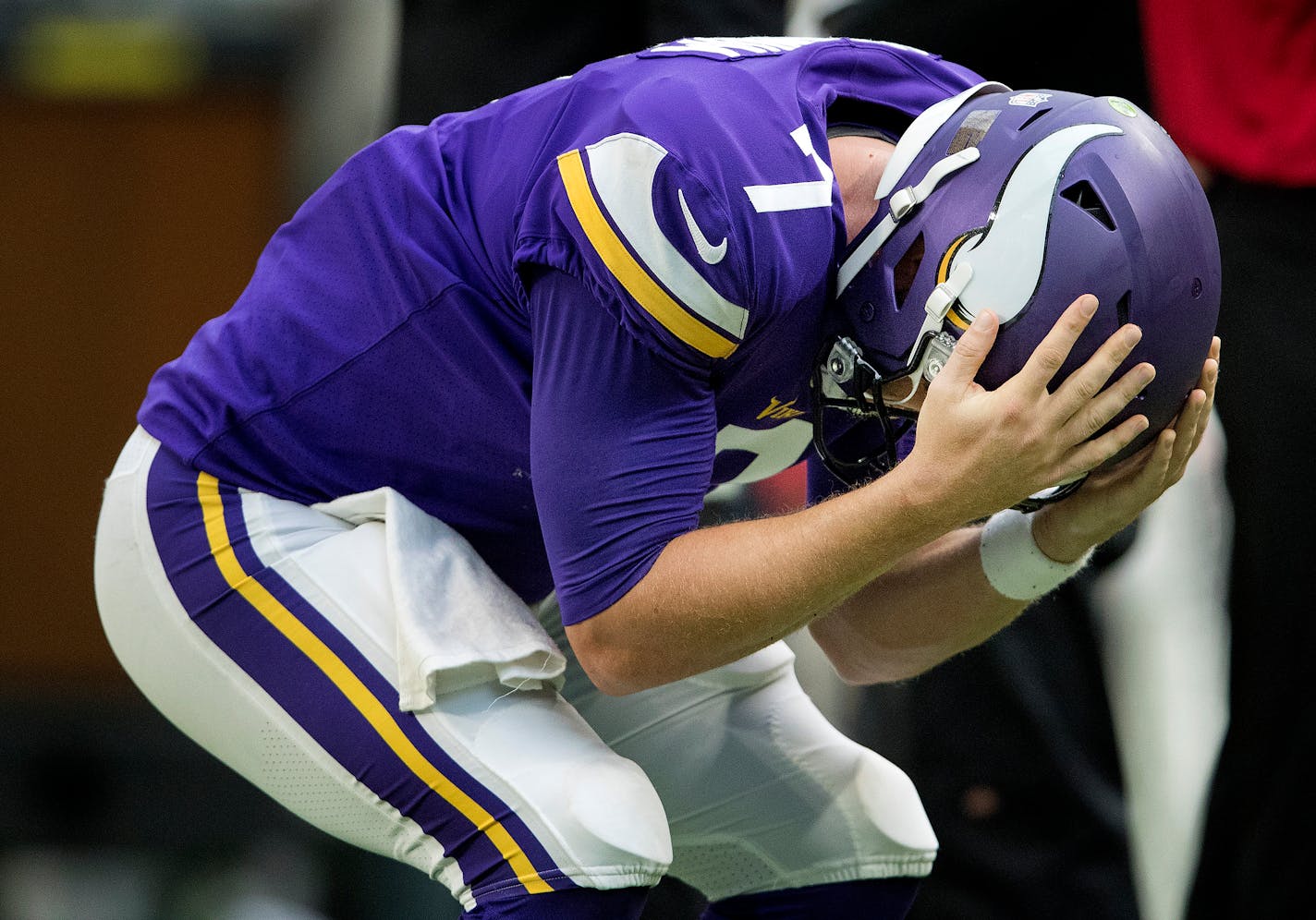 Quarterback Case Keenum and the Vikings offense went 3-for-10 on third-down conversions against the Lions on Sunday.