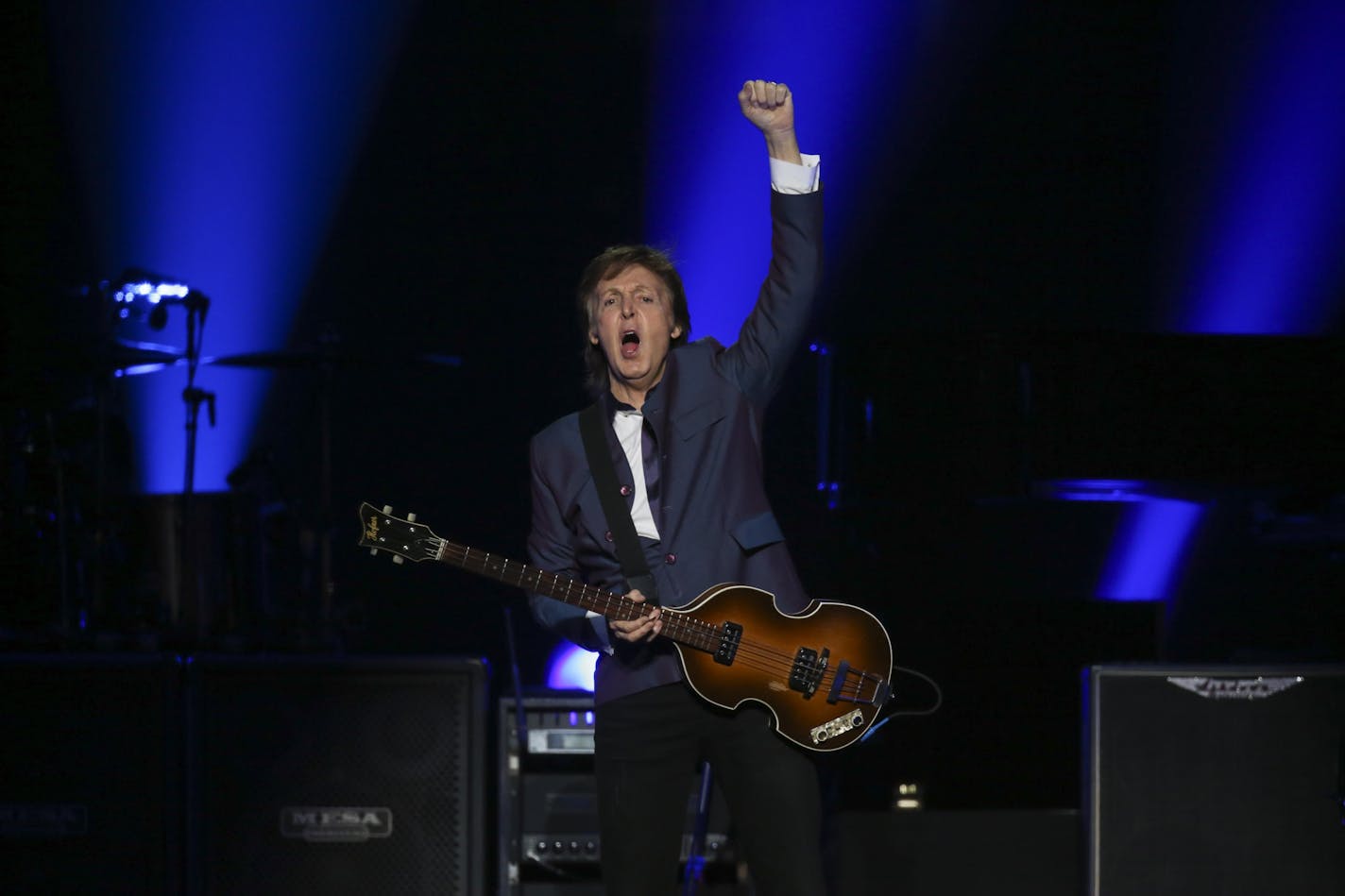 Paul McCartney launched into "A Hard Day's Night" at the start of his set Wednesday night.