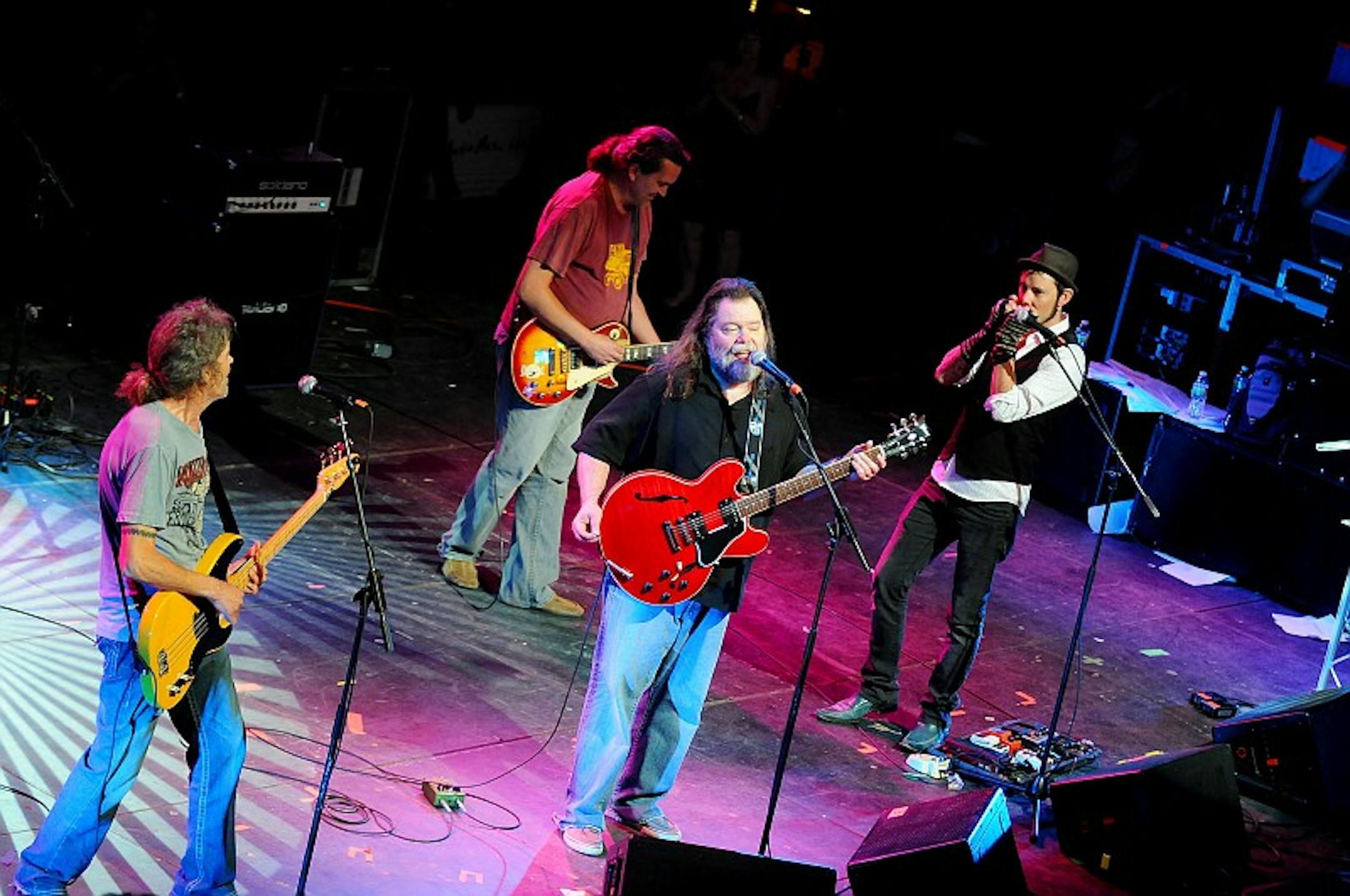 Roky Erickson, center, performs with his son Jegar (right) and the Meat Puppets during the 2011 Austin Music Awards in Austin, Texas.