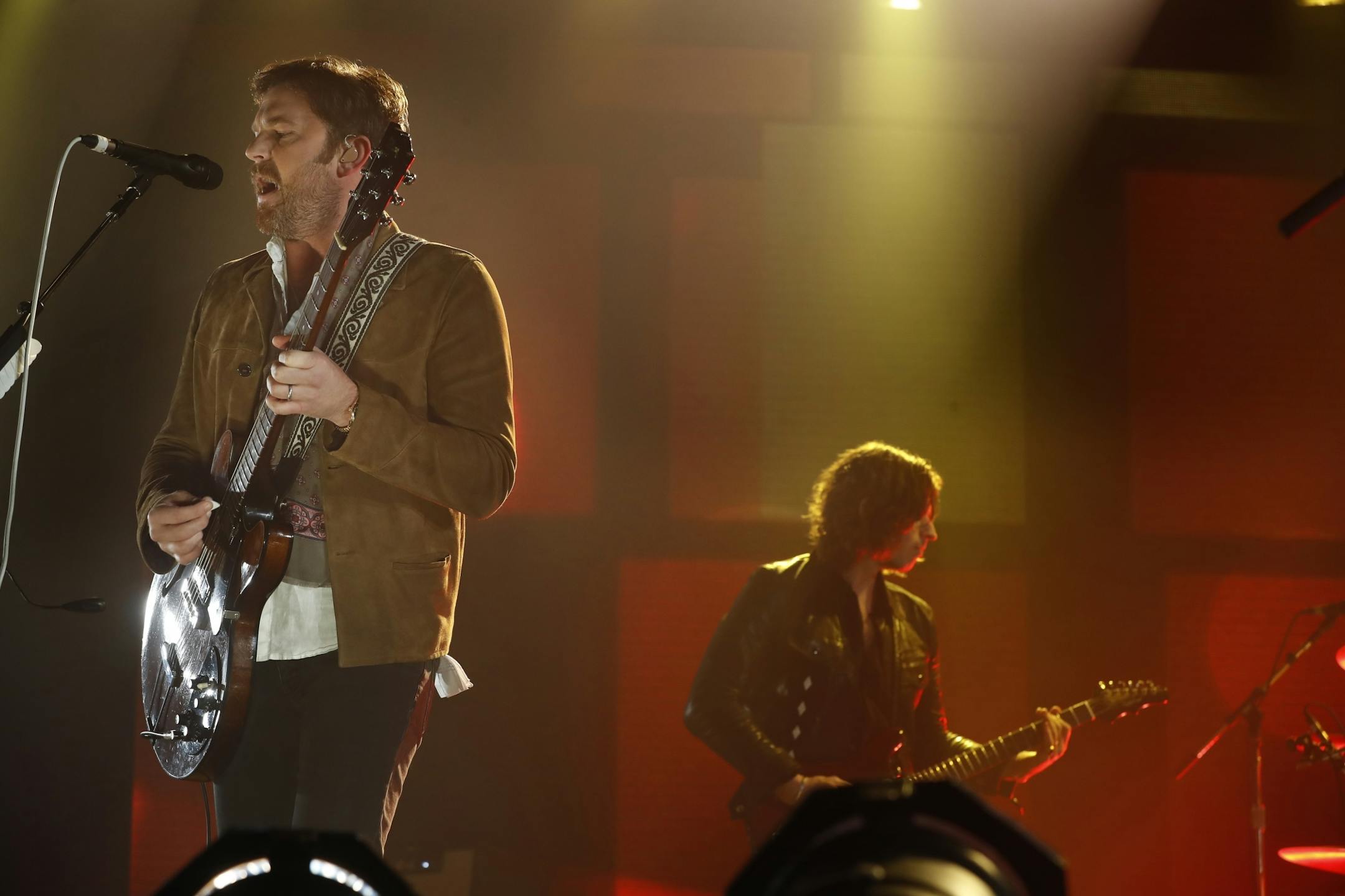 Caleb Followill is the lead singer of The Kings of Leon. They took over the Xcel Energy Center as the main attraction for the night.