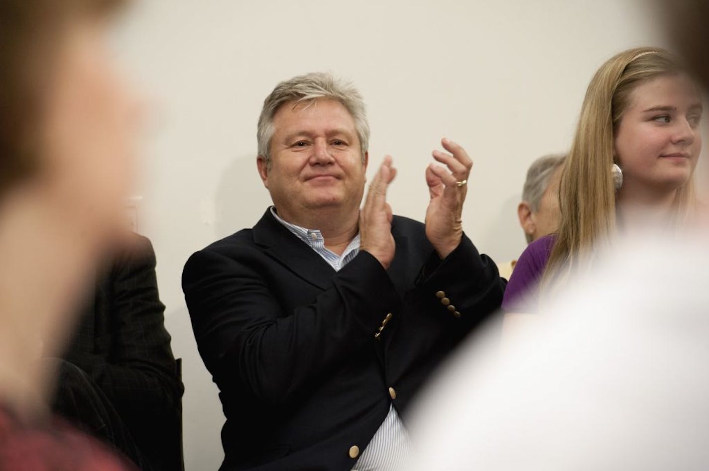 Marcus Bachmann applauded as wife Michele told the crowd she beilived that marriage should be between a man and a woman only. Presidential hopeful Rep. Michele Bachmann spoke to Iowans gathered in the Marshalltown Library, Saturday, July 23, 2011