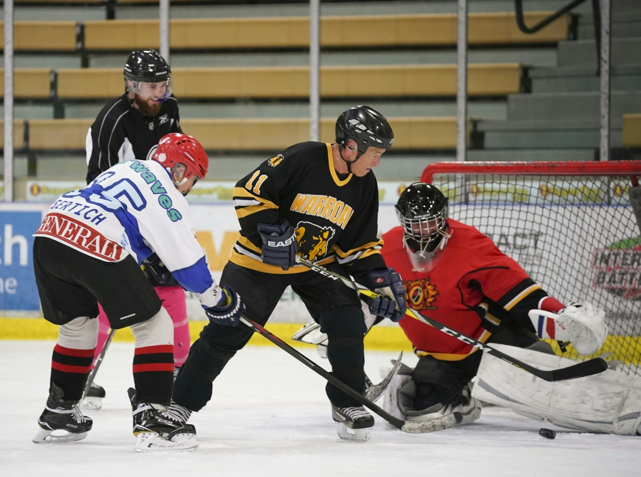 Mark Sertich had a shot on goal during his morning game.
