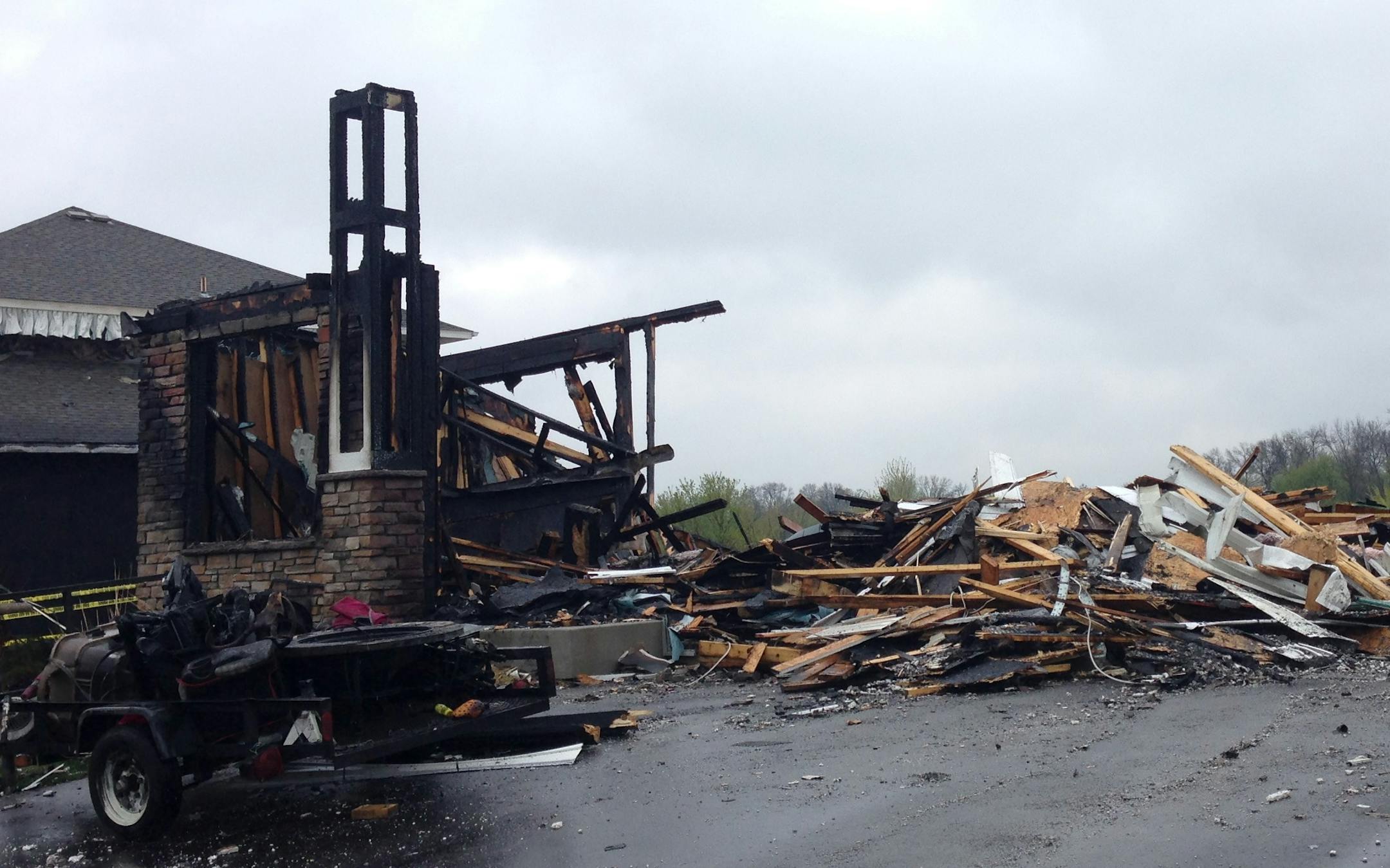 Very little of this home in Otsego was left after being struck by lightning.