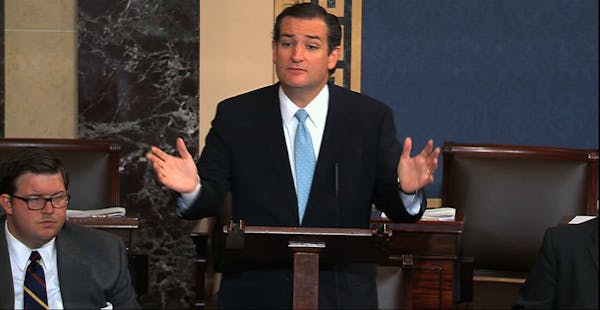 Sen. Ted Cruz, R-Texas, says he will speak on the Senate floor until he's no longer able to stand in opposition to President Barack Obama's health car