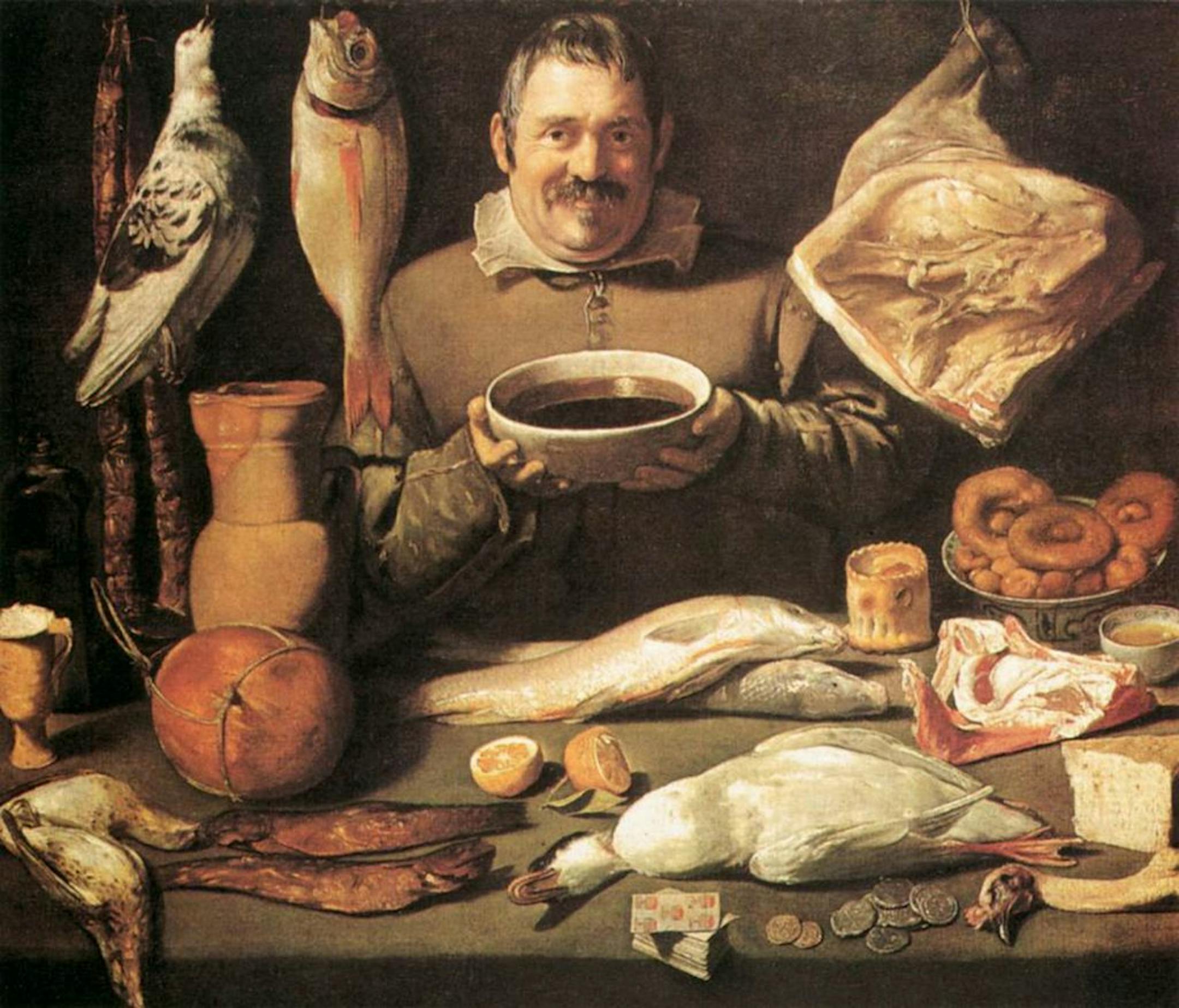 "The chef" oil painting by a 17-century master.