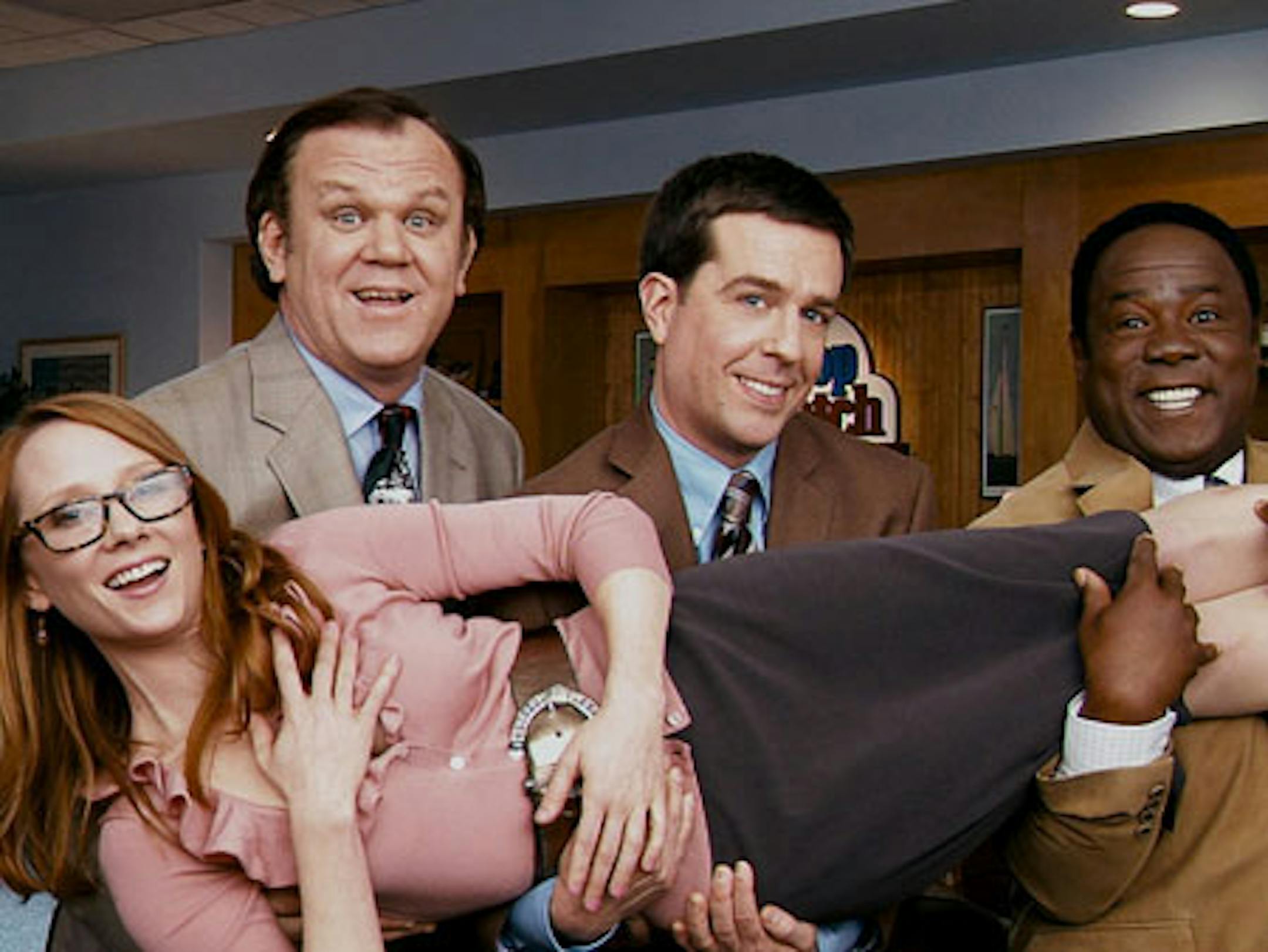 Anne Heche, John C. Reilly, Ed Helms and Isiah Whitlock, Jr. in "Cedar Rapids." Photo: Fox Searchlight