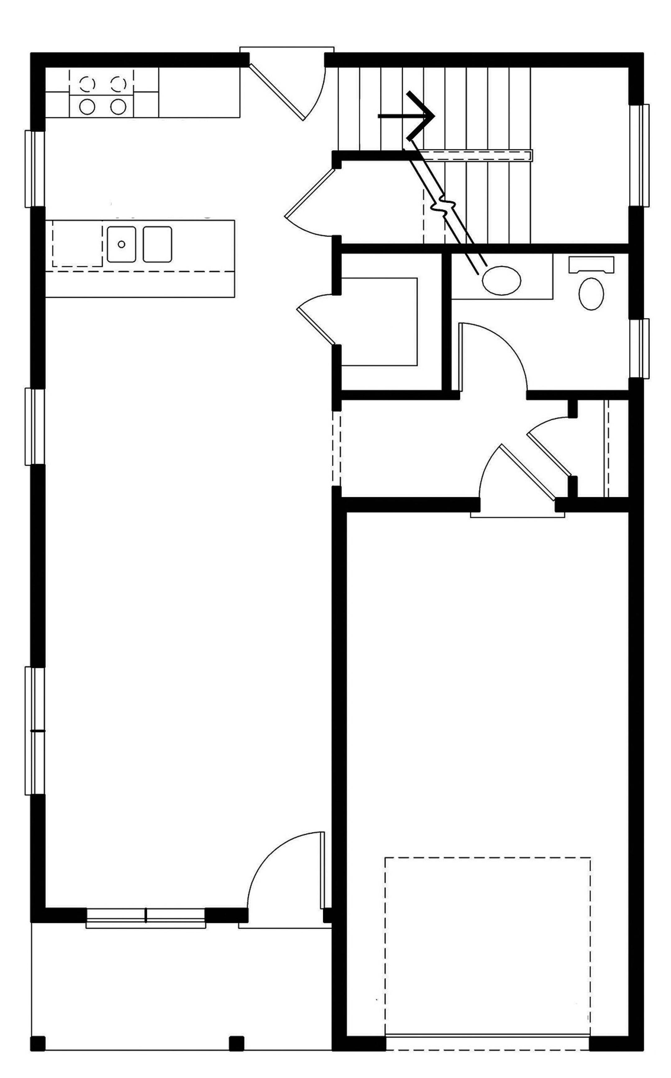 Home plan: Compact contemporary home is stylish and cool with large windows and mixed siding.