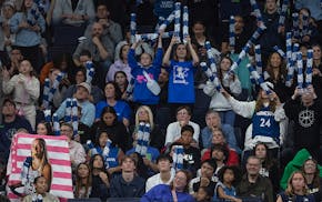 Fans cheer as the Lynx take on the Dallas Wings with Paige Bueckers back home on the court at Target Center in Minneapolis on Wednesday.